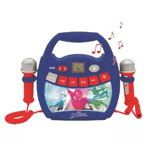 Reproduktor karaoke Spider-Man s mikrofony a osvětlením
