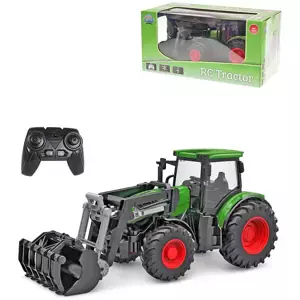 RC Traktor s čelním nakladačem 2,4GHz na vysílačku zelený na baterie Světlo
