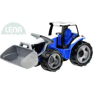 LENA Traktor se lžící 69cm modro-šedý plast 02055