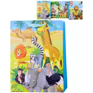 Taška dárková s obrázkem zvířátka Safari 30x40cm různé druhy