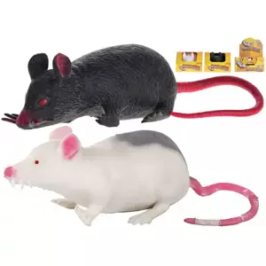 Myš strečová natahovací 12cm zvířátko elastické 2 barvy v krabičce