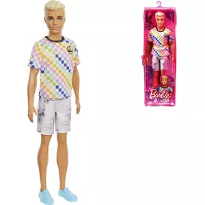 MATTEL BRB Barbie panák model Ken kostkované tričko a kraťasy
