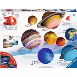 RAVENSBURGER Puzzle 3D Sluneční soustava 8x puzzleball 522 dílků plast