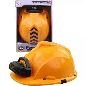 Přilba dětská bezpečnostní oranžová ochranná helma na baterie Světlo