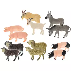 Zvířata domácí farma 9-12cm plastové figurky zvířátka 12 druhů