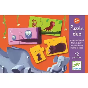 DJECO Puzzle Zvířecí maminky a mláďata 12x2 dílků