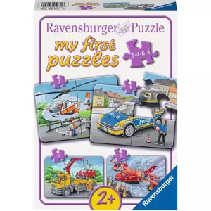 RAVENSBURGER Moje první puzzle Zásahová vozidla 4v1 (2,4,6,8 dílků)
