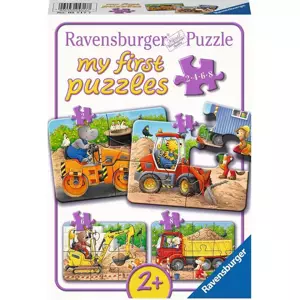 RAVENSBURGER Moje první puzzle Zvířata na staveništi 4v1 (2,4,6,8 dílků)