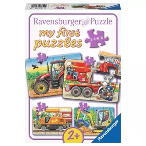 RAVENSBURGER Moje první puzzle Dopravní stroje 4v1 (2,4,6,8 dílků)