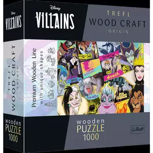 TREFL Wood Craft Origin puzzle Disney: Setkání záporáků 1000 dílků