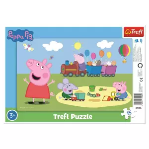 TREFL Puzzle Prasátko Peppa: Veselý vláček 15 dílků