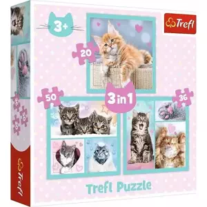 TREFL Puzzle Sladká koťátka 3v1 (20,36,50 dílků)