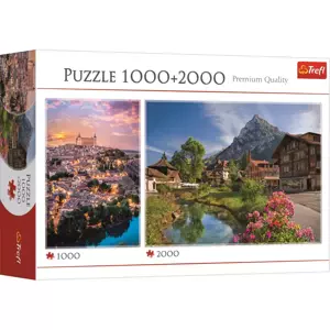 TREFL Puzzle Toledo 1000 dílků + Léto v Alpách 2000 dílků