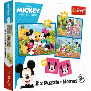 TREFL Sada 3v1 Mickey a přátelé (2x puzzle + pexeso)