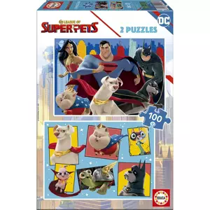 EDUCA Puzzle DC Liga supermazlíčků 2x100 dílků