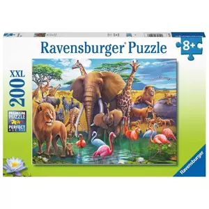 RAVENSBURGER Puzzle Zvířata u napajedla XXL 200 dílků