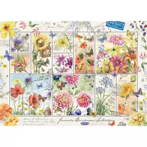 Puzzle Letní květinové známky 1000 dílků
