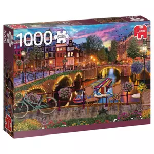 Puzzle Vodní kanály v Amsterdamu 1000 dílků