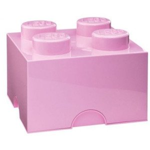 Lego® úložný box 250x252x181 světle růžový