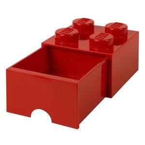 Lego® úložný box 250x252x181 se šuplíkem červený