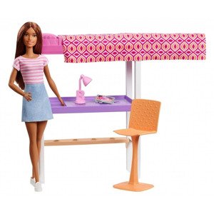 Barbie panenka v ložnici, mattel fxg52