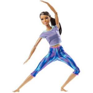 Barbie panenka v pohybu, černoška v žíhaných legínách, mattel gxf06