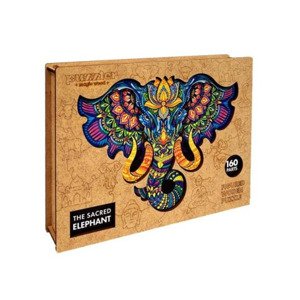 Dřevěné barevné puzzle - posvátný slon