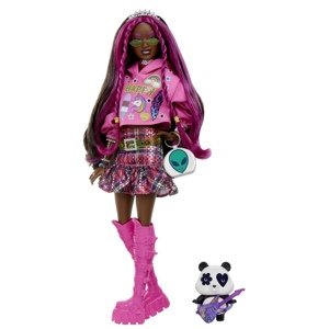 Mattel barbie extra růžová pop-punk s pandou, hkp93