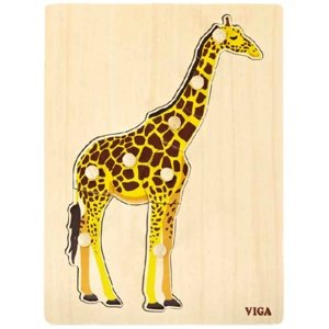Viga dřevěná montessori vkládačka žirafa