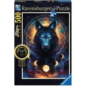 Ravensburger 13970 svítící puzzle měsíční vlk 500 dílků