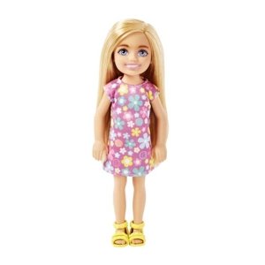 Barbie chelsea panenka v květovaných šatech, mattel hkd89